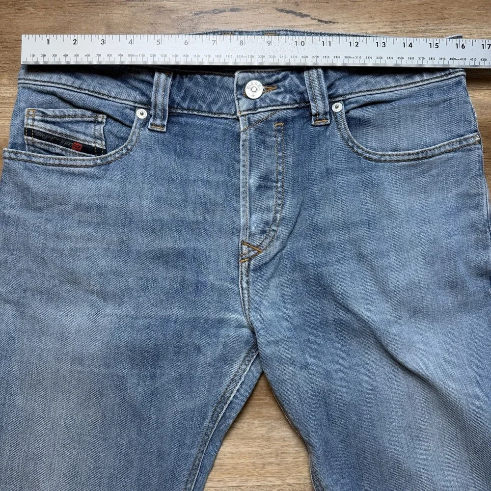 Diesel Safado Jeans Men 31x30 Blue Slim Straight Stretch Distress CN036 (Hemmed)